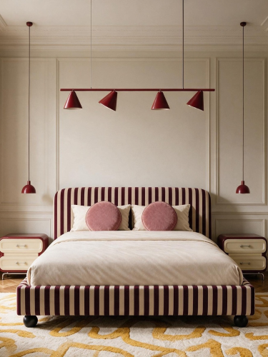 BONBON STRIPES – designerskie łóżko tapicerowane