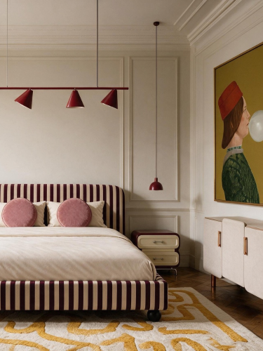 BONBON STRIPES – designerskie łóżko tapicerowane