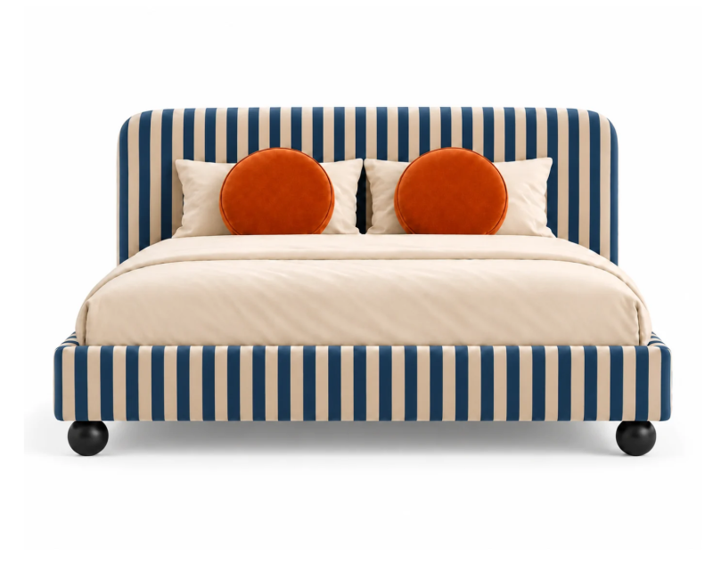 BONBON STRIPES – designerskie łóżko tapicerowane