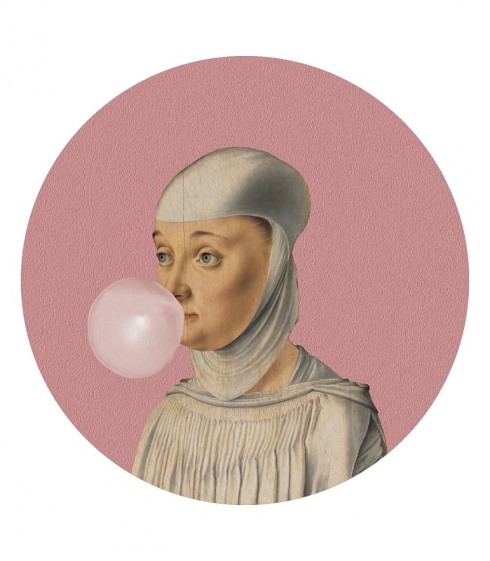 DOTS Kobieta z gumą róż.jpg